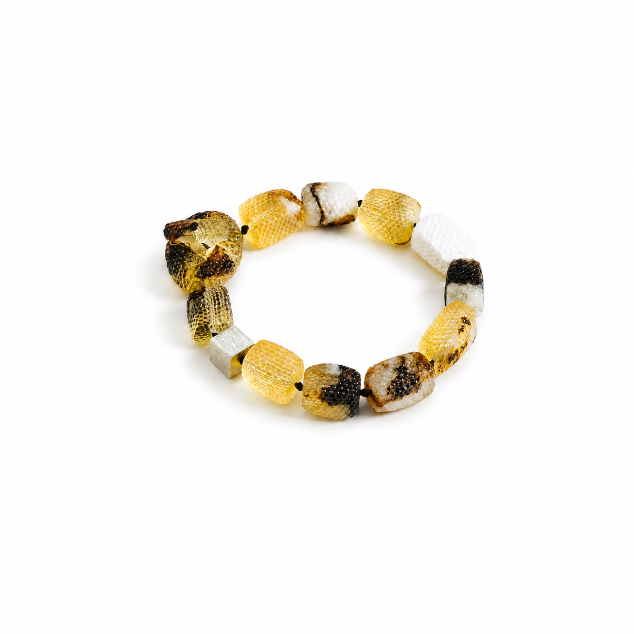 Vigelea Baltic amber bracelet in lemon and cream amber — handcrafted in Lithuania by AMBER999