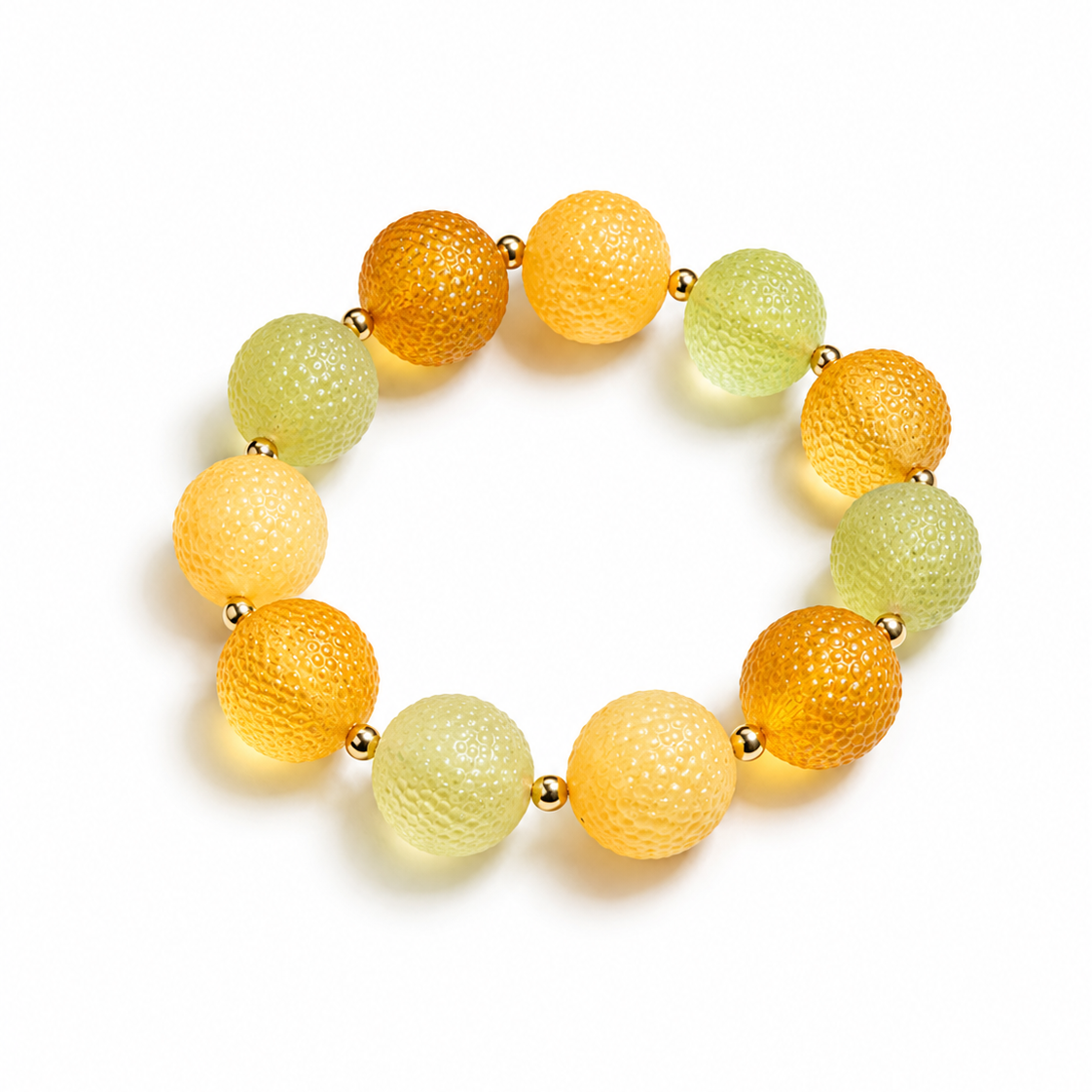 Amandine Baltic amber bracelet in lemon yellow and cognac amber — handcrafted in Lithuania by AMBER999