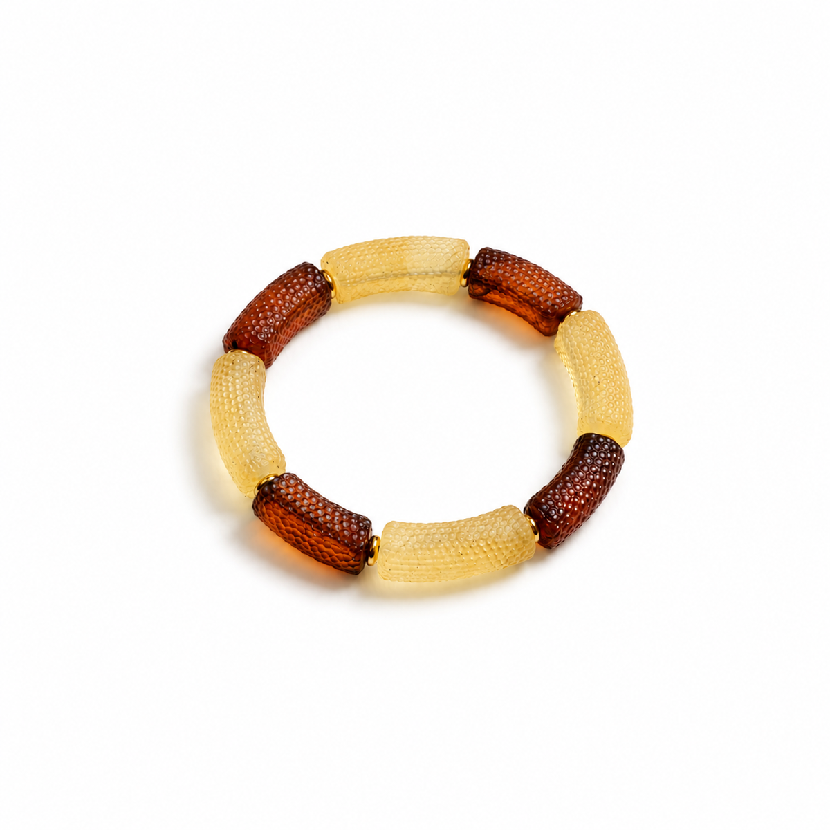 Tivenne Baltic amber bracelet in lemon and cherry tube beads — handcrafted in Lithuania by AMBER999