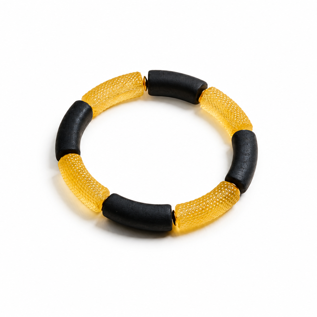 Corvin Baltic amber bracelet in yellow and black amber — handcrafted in Lithuania by AMBER999 — Baltijos gintaro papuošalai, rankų darbas Lietuvoje