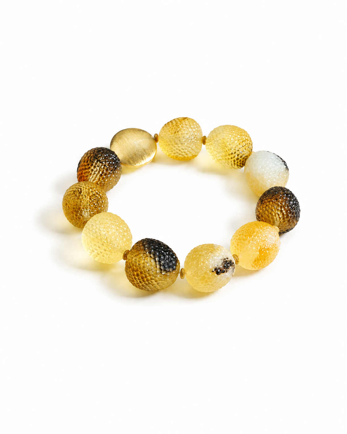 Enoa Baltic amber bracelet in lemon and black amber — handcrafted in Lithuania by AMBER999 — Baltijos gintaro papuošalai, rankų darbas Lietuvoje