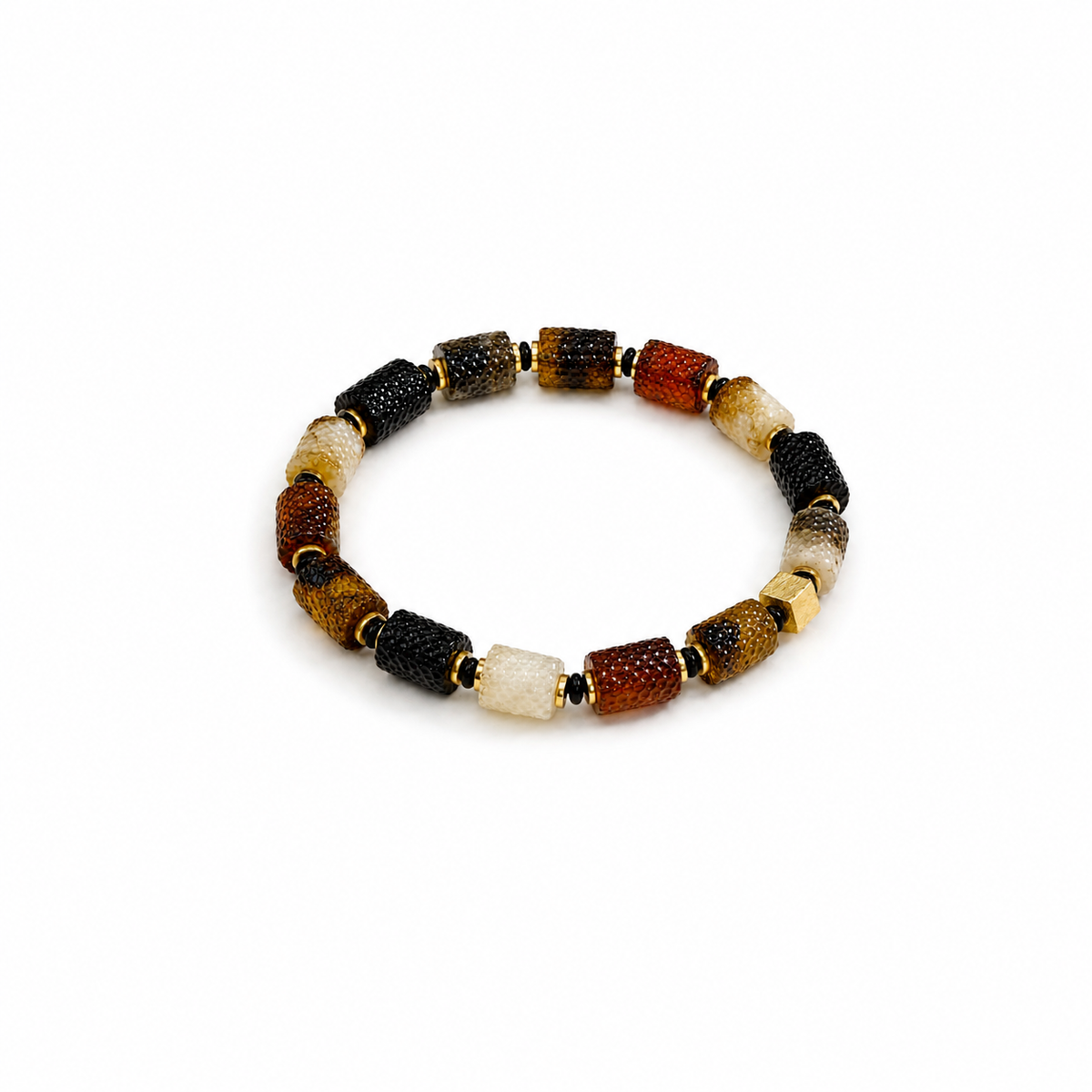 Sivier Baltic amber bracelet in mixed dark and honey amber — handcrafted in Lithuania by AMBER999