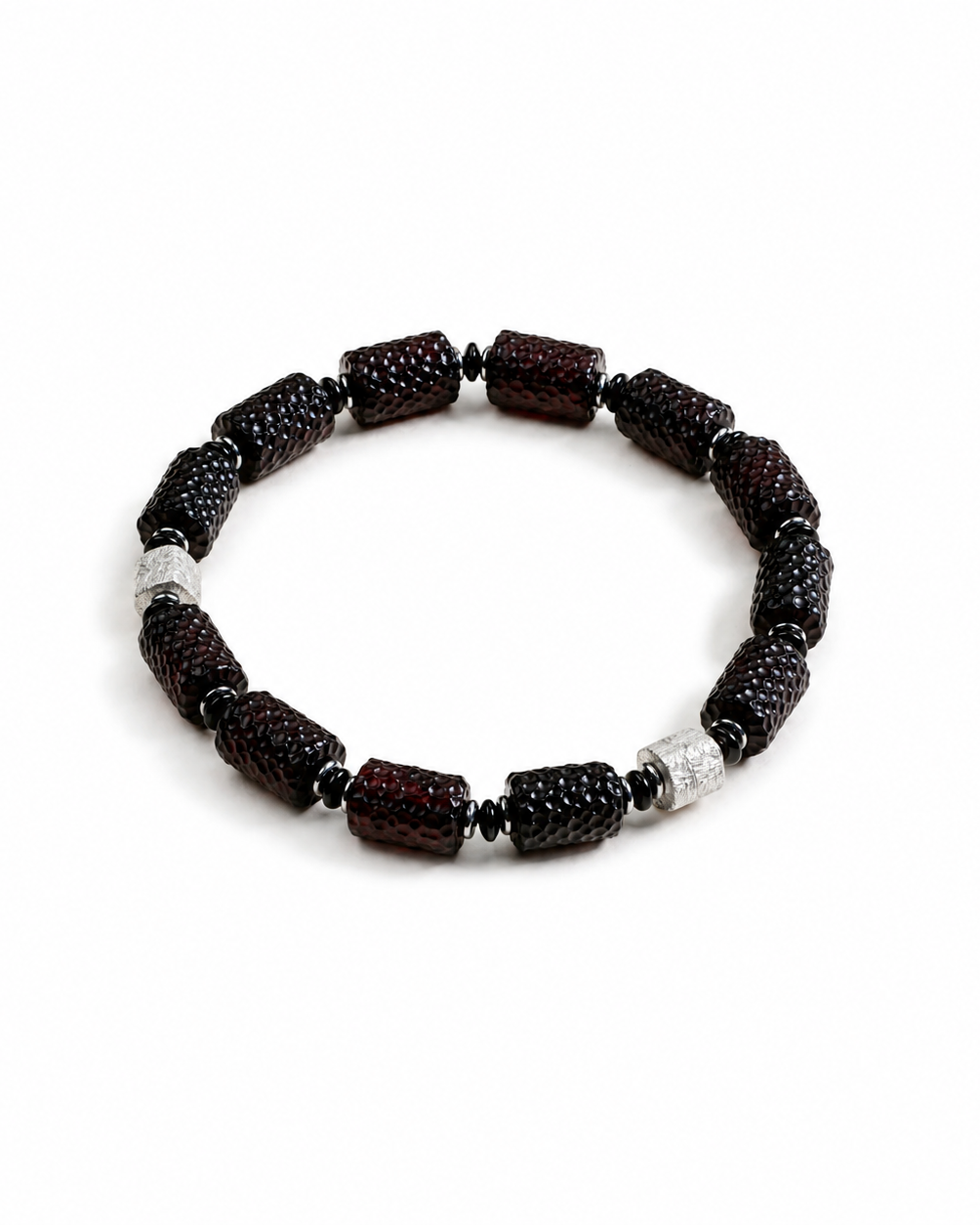 Dravos Baltic amber bracelet in dark cherry amber — handcrafted in Lithuania by AMBER999
 — Baltijos gintaro papuošalai, rankų darbas Lietuvoje
