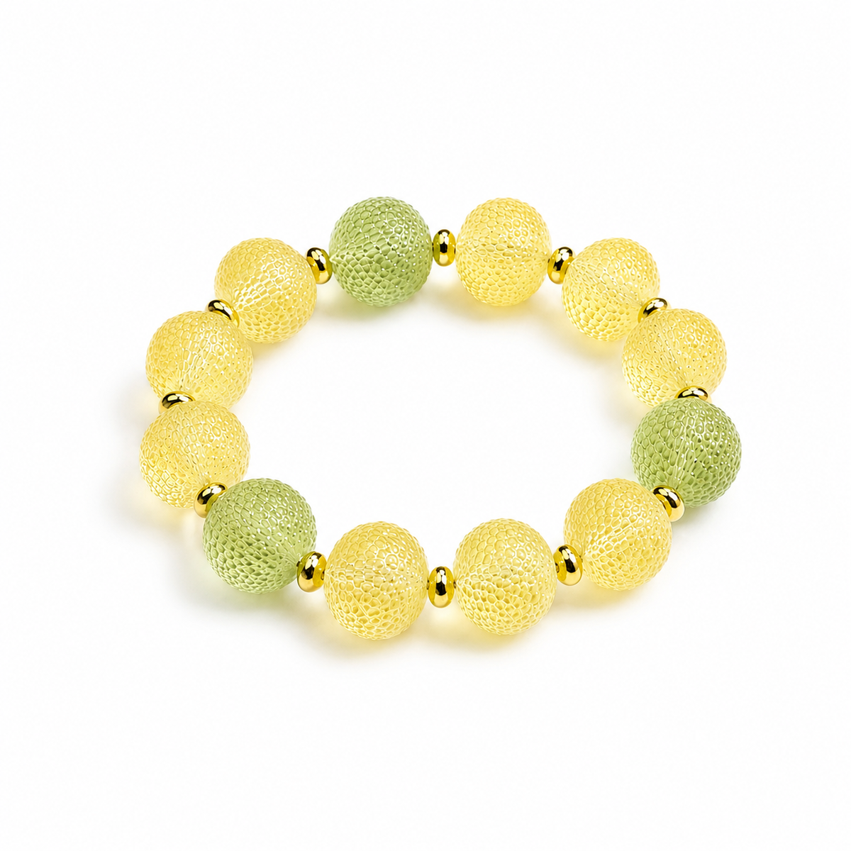 Kiro Baltic amber bracelet in lemon yellow and green amber — handcrafted in Lithuania by AMBER999 — Baltijos gintaro papuošalai, rankų darbas Lietuvoje