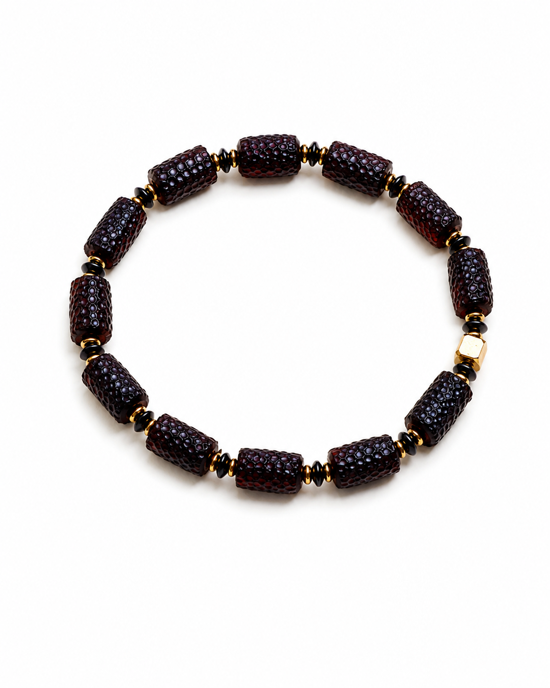 Lysant Baltic amber bracelet in near-black cherry amber — handcrafted in Lithuania by AMBER999
 — Baltijos gintaro papuošalai, rankų darbas Lietuvoje